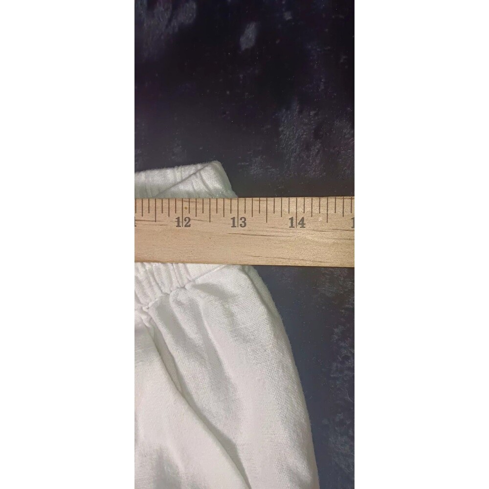 J Crew Linen Blend Cuff Ankle Pants S White Coastal Beachy Seaside Quiet Luxury - Picture 7 of 12